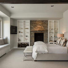 Stone fireplace