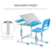 Height Adjustable Childrens Desk Chair Set Multifunctional Study Drawing Blue