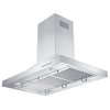 ZLINE 48" Ducted Island Mount Range Hood with Remote Blower in Stainless Steel