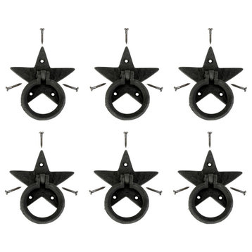 Cabinet Drawer Ring Pull Black Iron Southern Star Hardware Included Pack of 6
