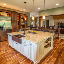 white cabinets with granite