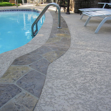 Pool Deck: Sundek Classic Texture with Stamped Overlay Border