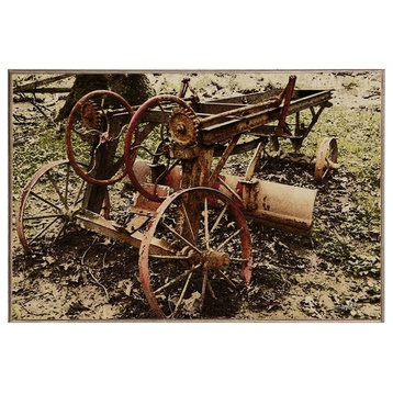 Rusted Earth Mover Birch Wood Print