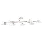 Mitzi by Hudson Valley Lighting - Giselle 8-Light Semi Flush, Polished Nickel, White Candy Glass - Bulb Type: Incandescent