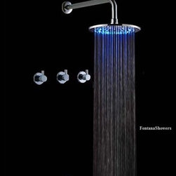 Juno LED Shower Set with Diverter, mixer and led spout - Available in 3 sizes - Showerheads And Body Sprays