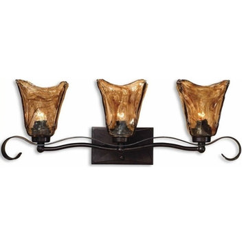 Bowery Hill Modern 3 Light Vanity Strip in Oil Rubbed Bronze