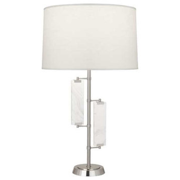 Robert Abbey Alston 1 Light Table Lamp, Polished Nickel/Marble Accents