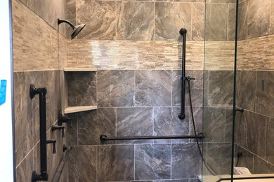 Example of a mountain style bathroom design in Denver