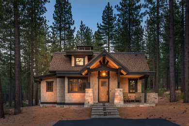 Example of a mountain style one-story exterior home design in Sacramento