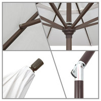 9' Matted Black Push-Button Tilt Crank Aluminum Umbrella, Black Olefin