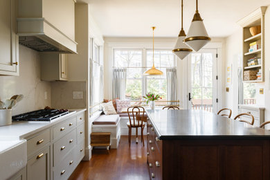 Ornate kitchen photo in Boston