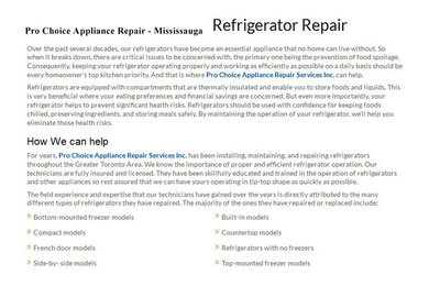 Appliance Repair Mississauga - Pro Choice Appliance Repair (289) 327-0619