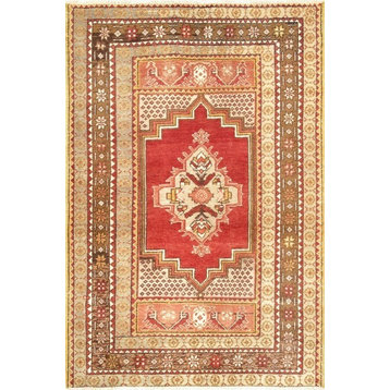 Oushak Collection Hand-Knotted Lamb's Wool Area Rug, 3'8"x5'7"