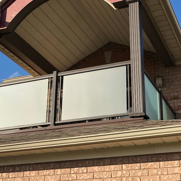 Aluminum and Etched Glass Balcony Railings - 134