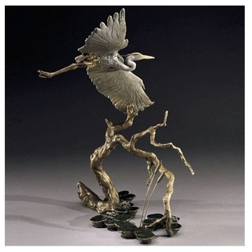 Great Blue Heron Bronze Sculpture