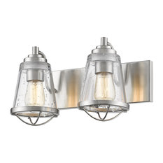 Z-LITE 444-2V-BN 2-Light Vanity Light Clear Seedy