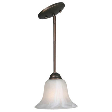 Multi-Family Mini Pendant, Rubbed Bronze With Marbled Glass
