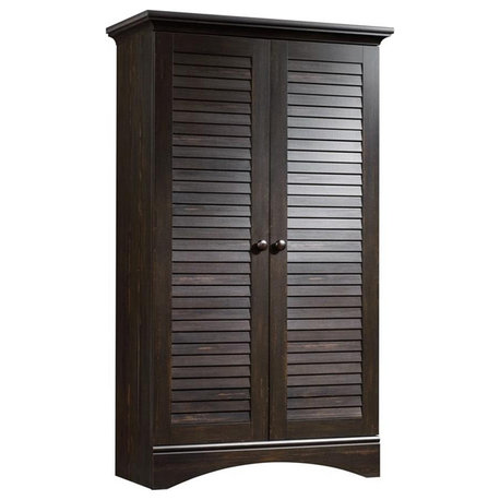 Sauder Harbor View Engineered Wood Storage Cabinet in Antique Brown