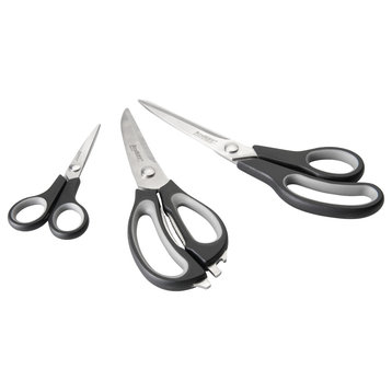 Cook'N'Co 3-Piece Scissors Set, Black/Gray