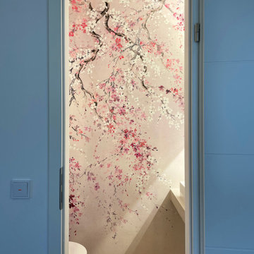 WC mit Kirschblüten