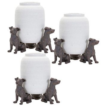 Dog Pot Holder, 6-Piece Set, 5"H Resin