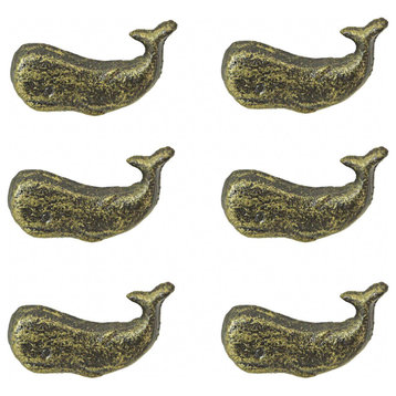 Rustic Bronze Cast Iron Whale Drawer Pull Decorative Cabinet Knob Nautical Home