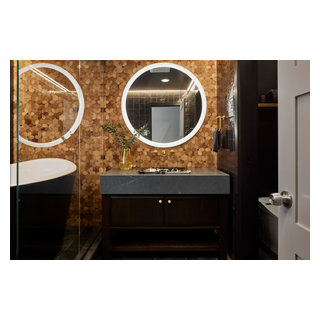Moody Bathroom With Japanese Soaking Tub - Eclectic - Bathroom ...