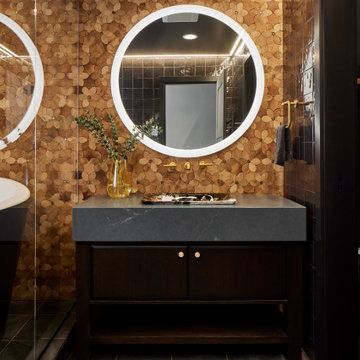 Moody Bathroom With Japanese Soaking Tub