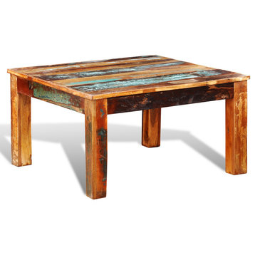 vidaXL Coffee Table Square End Table Accent Sofa Table Solid Wood Reclaimed