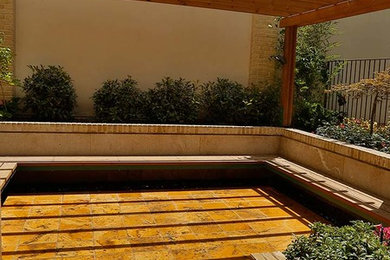 Yellow Travertine used for garden area flooring