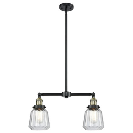 Innovations Chatham 2-LT Small Bell 22" Chandelier - Black Antique Brass