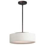 Maxim - Maxim Prime 16"W LED Pendant 10224OMOI, Oil Rubbed Bronze - This collection of LED drum fixtures feature many options of fabric shades with an internal acrylic diffuser which twist locks into place. The result is a crisp clean look without any exposed screws or knobs. Whether you are looking for residential or commercial, there is sure to be a combination for your application.