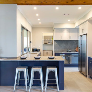 Classic Blue Shaker Style Kitchen