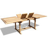 Grade A Teak, Extension Table and 12 Folding Chairs With Lumbar Support, 108"