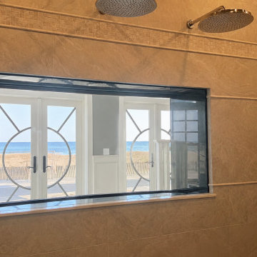 Luxury Shower Aquarium Integrated Into Custom Bathroom Design