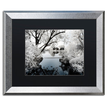 Philippe Hugonnard 'White Calm' Art, Silver Frame, Black Matte, 20"x16"