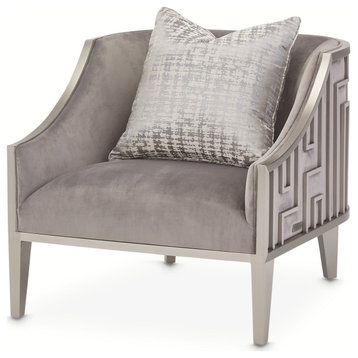 Roxbury Park Velvet Accent Chair - Gray Pearl/Stainless Steel