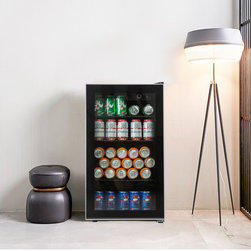 26 Bottles or 90 Cans Mini Wine Cooler Wine Refrigerator Freestanding - Refrigerators