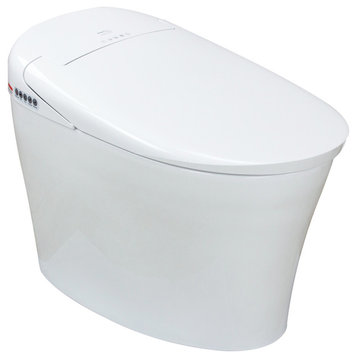 Tranoslid Ginger 1-Piece 1.28 GPF Single Flush Elongated Bidet Toilet in White