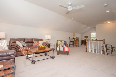 Example of a mountain style living room design in Atlanta