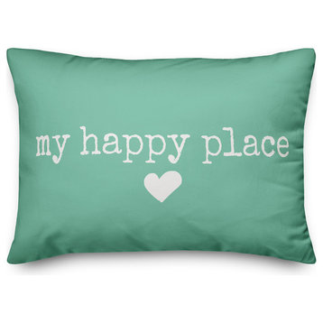 My Happy Place Outdoor Lumbar Pillow