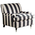 Safavieh - Leah Club Chair - Black, White - The Leah Club Chair from Safavieh would be a great traditional addition to your home.  The design of this traditional piece makes it a statement piece for years to come.  The birchwood pu paired with the premium finish makes for a quality piece of furniture.