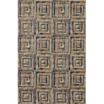 Mohawk Home Weathered Squares Multi 5' 3" x 7' 10" Area Rug
