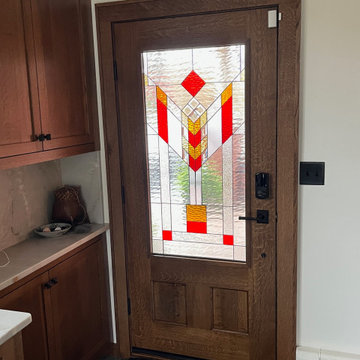Beautiful Prairie Mission Style Stained Glass Door Insert