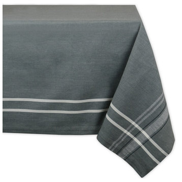 DII Gray French Chambray Tablecloth 70 Round