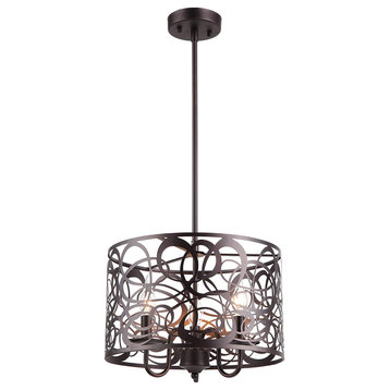 ARIANNA Farmhouse 3 Lights Rubbed Bronze Ceiling Pendant 14inches Wide