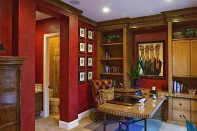 Example of a trendy home office design in Las Vegas
