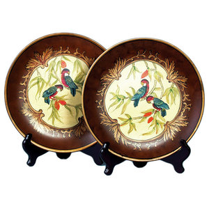 Leopard Plates And Plate Stands Set Of 2 Traditional Decorative Plates By Orchard Creek Designs