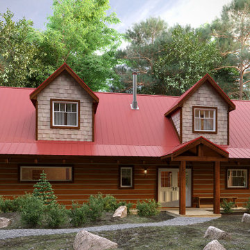 Log Home "Lot-0" Canada, 3D Visualization.