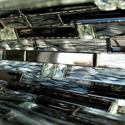 Black and Stripes Luxury Diamond Glass Mosaic Tile Collection - Home Accessories & Decor